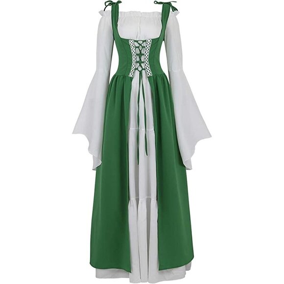MEDIEVAL Victorian Long Dress Cosplay Irish Costume Halloween Viking English NWT